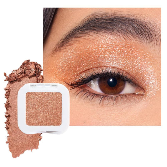 Glittler Single Eye Shadow Palette Makeup, Champagne Gold Sparkle Shimmer Monochrome Eyeshadow For Old Women, Pigmented Waterproof Sombras Para Ojos, Vegan, Talc, Paraben & Cruelty Free, 01 | alldaygood beauty