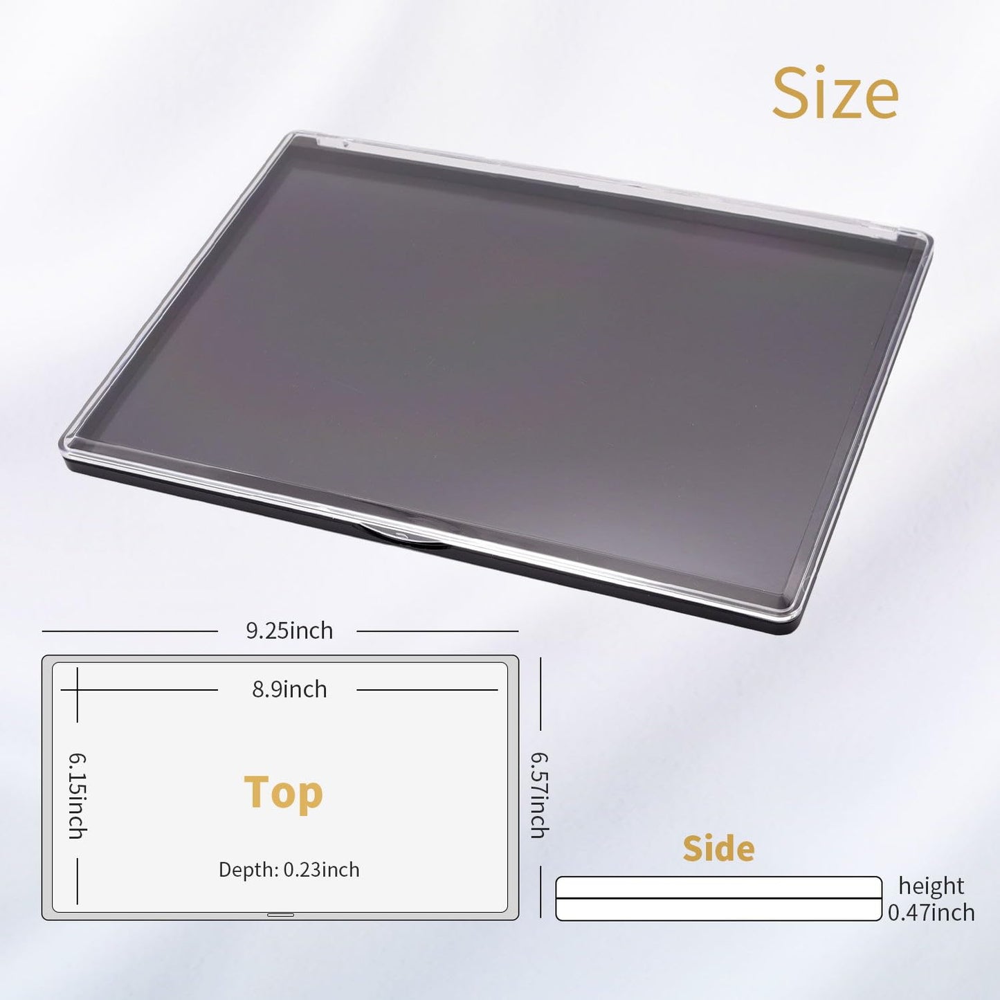 Magnetic Makeup Palette with Clear Top, Empty Eyeshadow Pan Dispensing Storage Box with 40Pcs Adhesive Metal Stickers for DIY Cosmetics Blush Powder(XL Large - 9.25"x6.57")