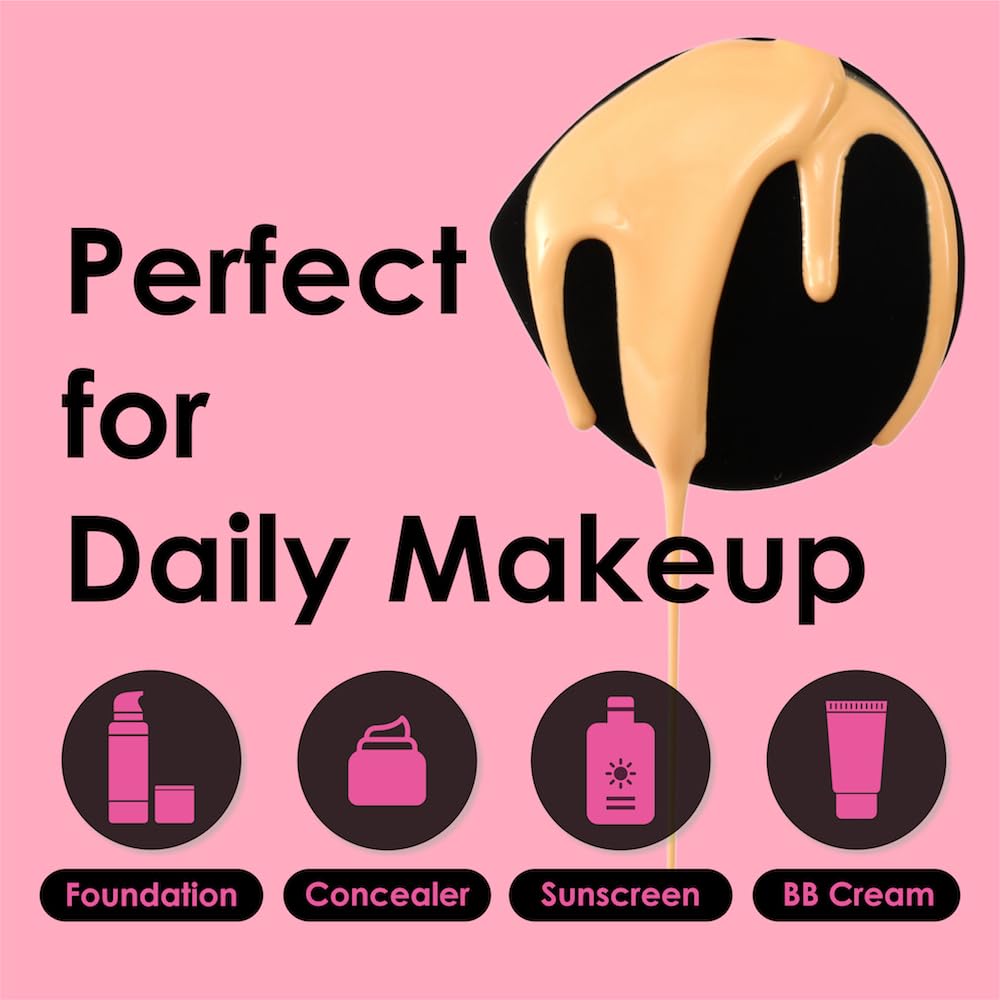 4Pack Makeup Sponge Latex-Free Soft Blender Sponge Perfect for Foundation Concealer Cream Powder, Beauty Sponge Set for Long-lasting and Natural Makeup, 2X-Large Black and 2 Medium Pink