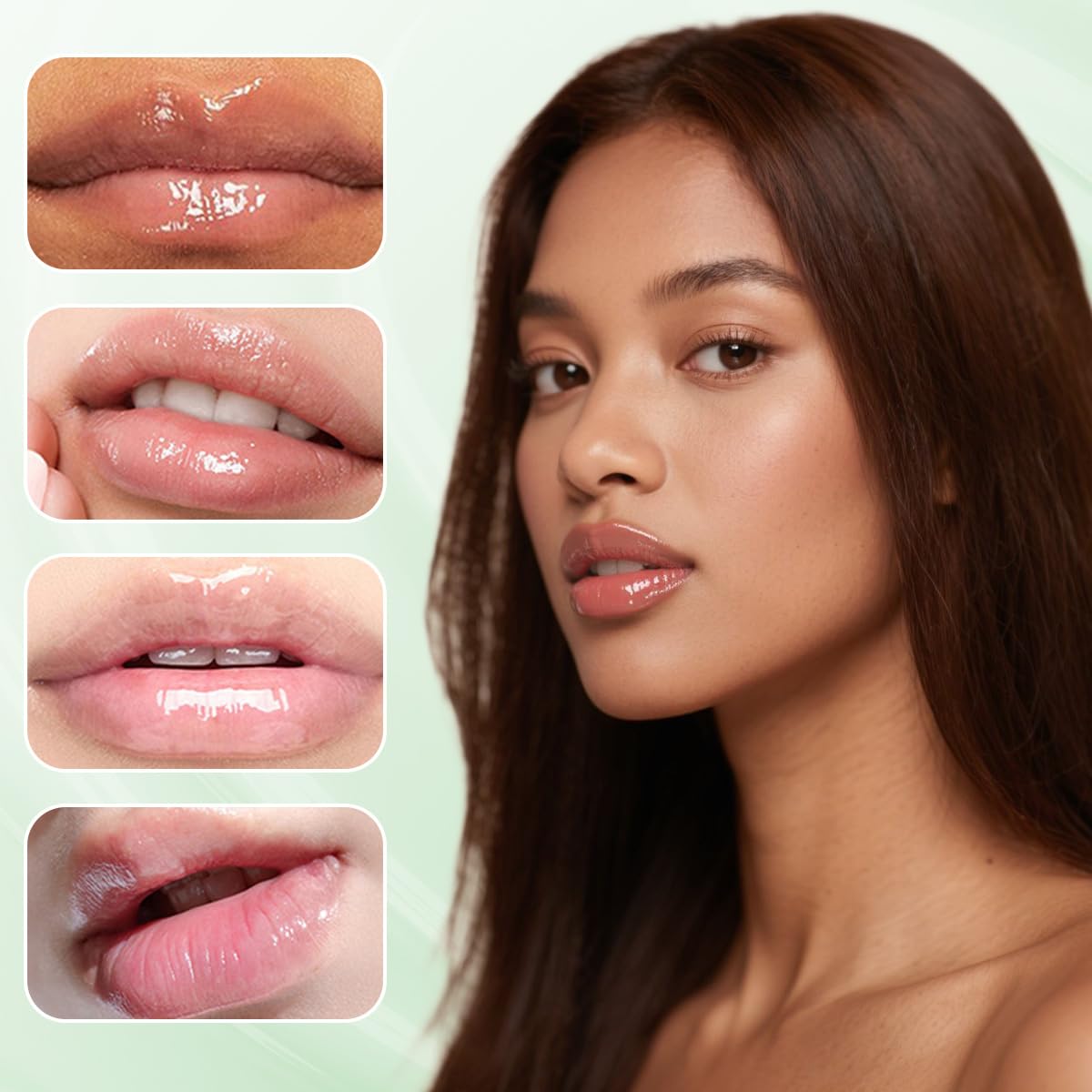 Summer Lip Butter Balm, Moisture and Hydration Lip Gloss, Long-lasting Hydrating Non-Sticky Lip Balm, Soften Dry Lips Lip Care (#Sweet Mint, 1Pcs)