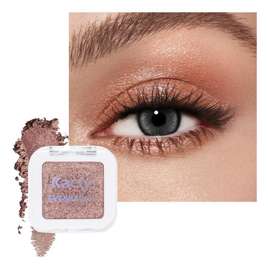 evpct Rose Gold Single Eyeshadow Palette Makeup for Older Women, Amber Rush Brown Shimmer Glitter Sparkly Cream Eye Shadow Palette Brightener Makeup for Older Women, High Pigment Monochrome Eyeshadow | alldaygood beauty