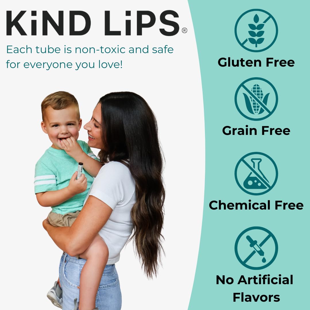 Kind Lips Unscented Lip Balm 2-Pack - USDA Organic, Natural, Hypoallergenic for Sensitive Skin | Gluten-Free, Cruelty-Free