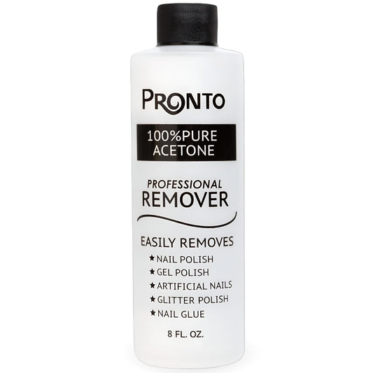 Pronto 100% Acetone Gel Nail Polish Remover - Gel Polish Remover for Nails | Acetone Nail Polish Remover For Nails for Removal of Glue, Gel, Acrylic & Dip | Gel Polish Remover, 8 Fl oz