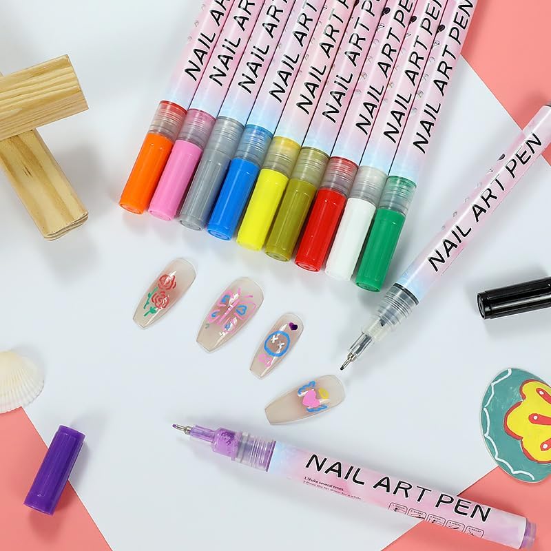 Nail Polish Pen, 1 PCS Nail Art Pen, Nail Pencil, DIY Drawing Painting Pen, for Nails DIY (Red 0.5mm)