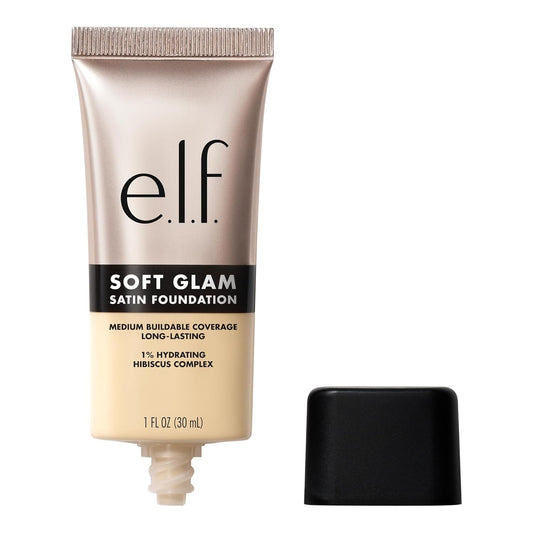 e.l.f. Soft Glam Foundation, Medium Coverage, Long-Lasting & Buildable Foundation For A Smooth, Satin Finish, Vegan & Cruelty-Free, 15 Fair Warm | alldaygood beauty