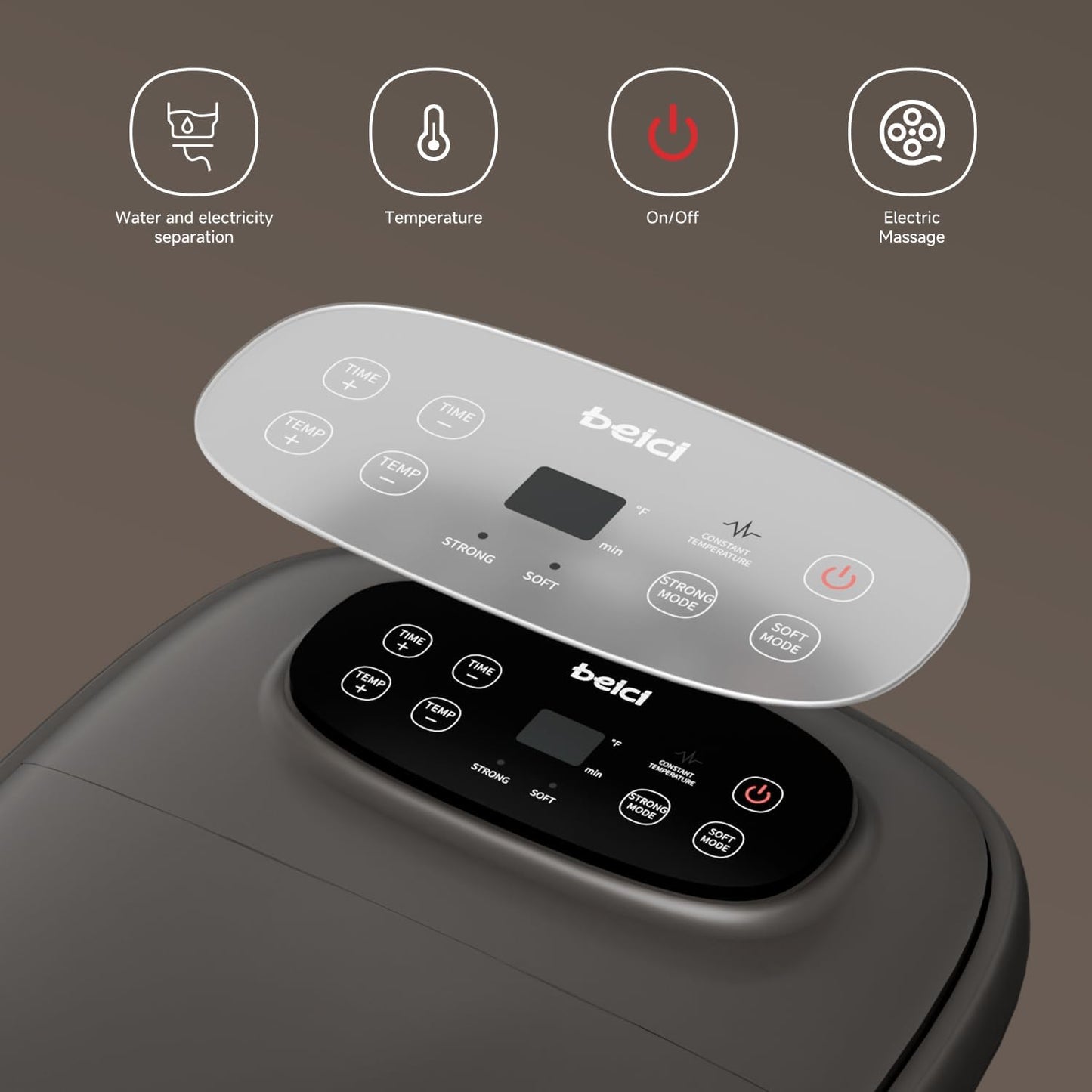 High Depth 14in Feet Foot Spa Electric Rotary Massage with PTC Heating System,Foot Bath with Timer Constant Temperature Control,Handle,and Six Set Electric Massage Balls