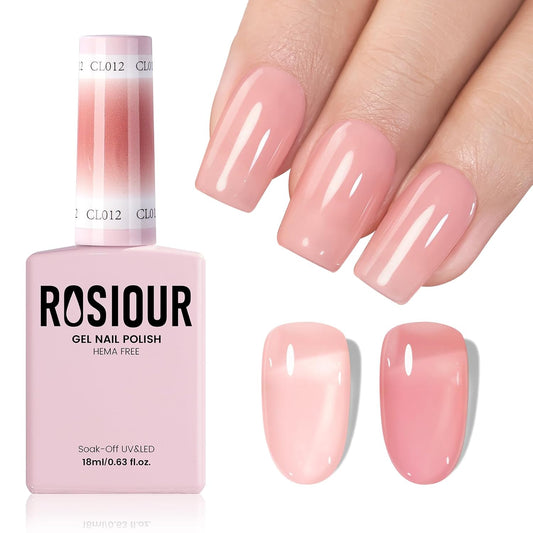 HEMA and TPO Free Sheer Nude Pink Gel Nail Polish - 18 ML Milky Pink Nail Polish Gel for Women Girls Gift, Long Lasting Neutral Jelly Clear Light Color Soak Off Cured for Home Nail Art Salon DIY | alldaygood beauty