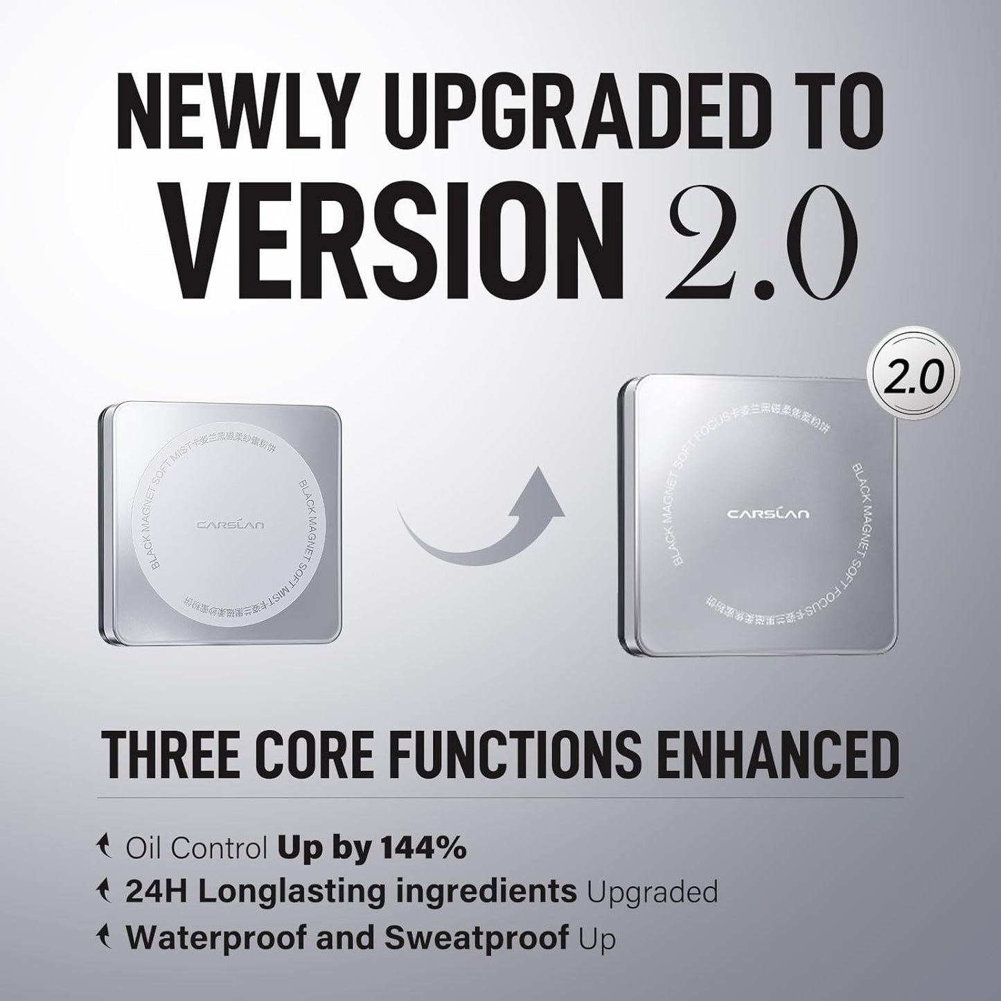 2.0 Black Magnet Soft Focus Powder, Waterproof Translucent Pressed Setting Powder, 24H Longlasting Talc-Free Face Powder, Oil Control Compact Makeup,01 Pink For Dry&Com Skin, 0.28Oz