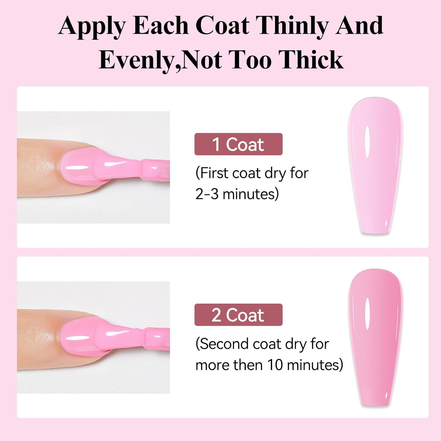 Nail Polish Light Pink Quick Dry Nail Lacquer Sheer Color, Regular Barbie Pink Fast Dry Fingernail Polish Bulk Non Gel Long-Lasting DIY Salon Gift For Women