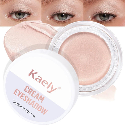 Kaely Single Cream Eyeshadow Pot, Pearl Translucent Eye Shadow for Older Women High Pigmented Waterproof, Natural Eyeshadow Palette Makeup Brightener, sombras en crema para ojos, Blendable, P06 | alldaygood beauty