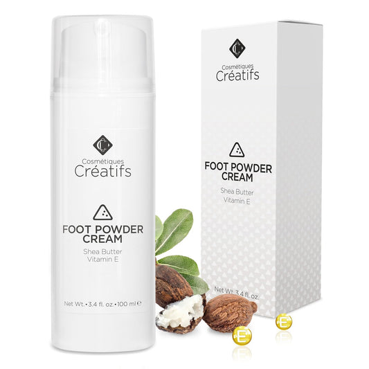 Foot Powder Cream for Dry Cracked Heels, Odor Control, and Intense Skin Hydration, 3.4 fl. oz., with Shea Butter and Vitamin E | alldaygood beauty