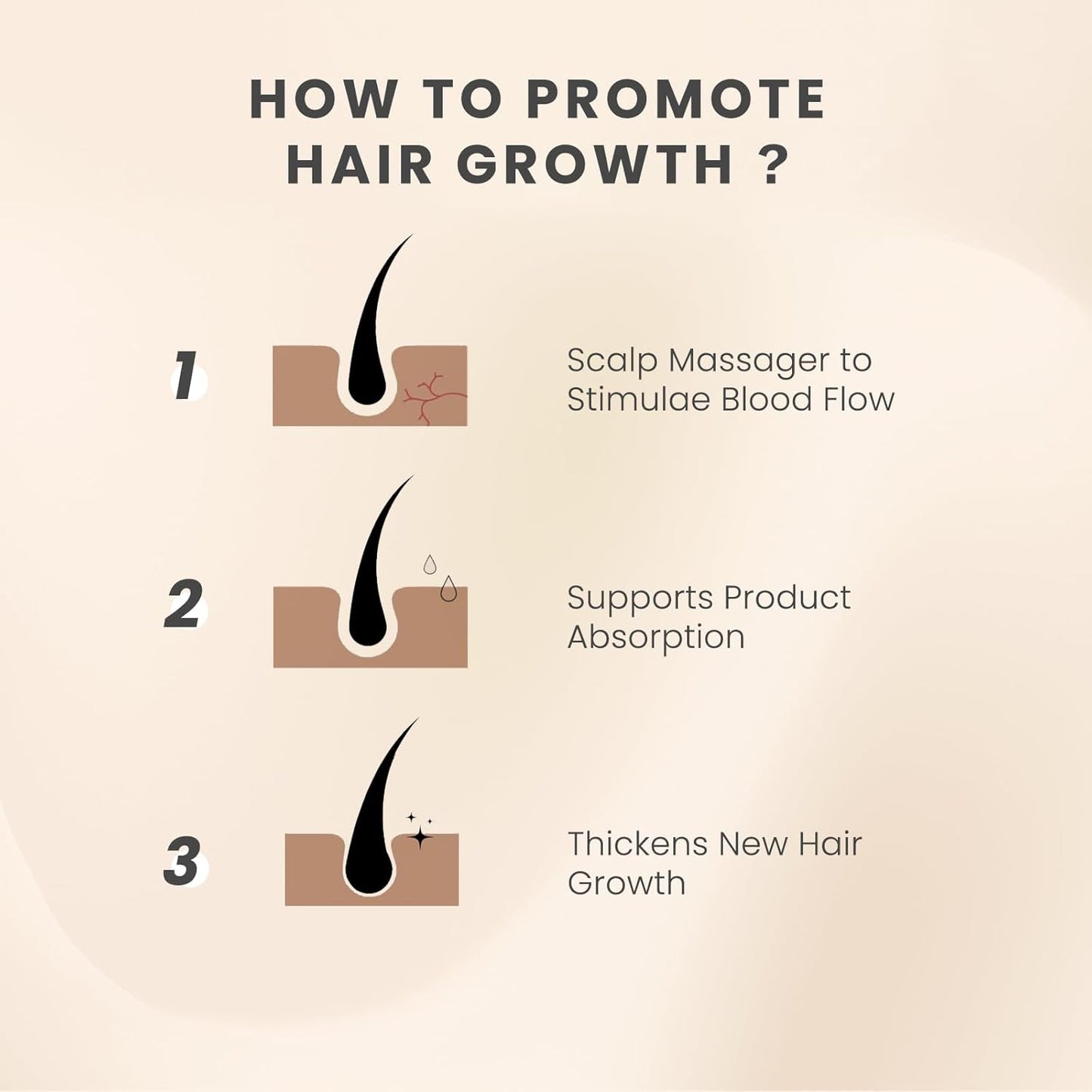 AIMIKE Scalp Massager Shampoo Brush, Soft Silicone Scalp Scrubber, Scalp Brush/Exfoliator for Washing Hair Dandruff, Scalp Massager Hair Growth Stimulator, Wet Dry Scalp Hair Scrubber - Oatmeal