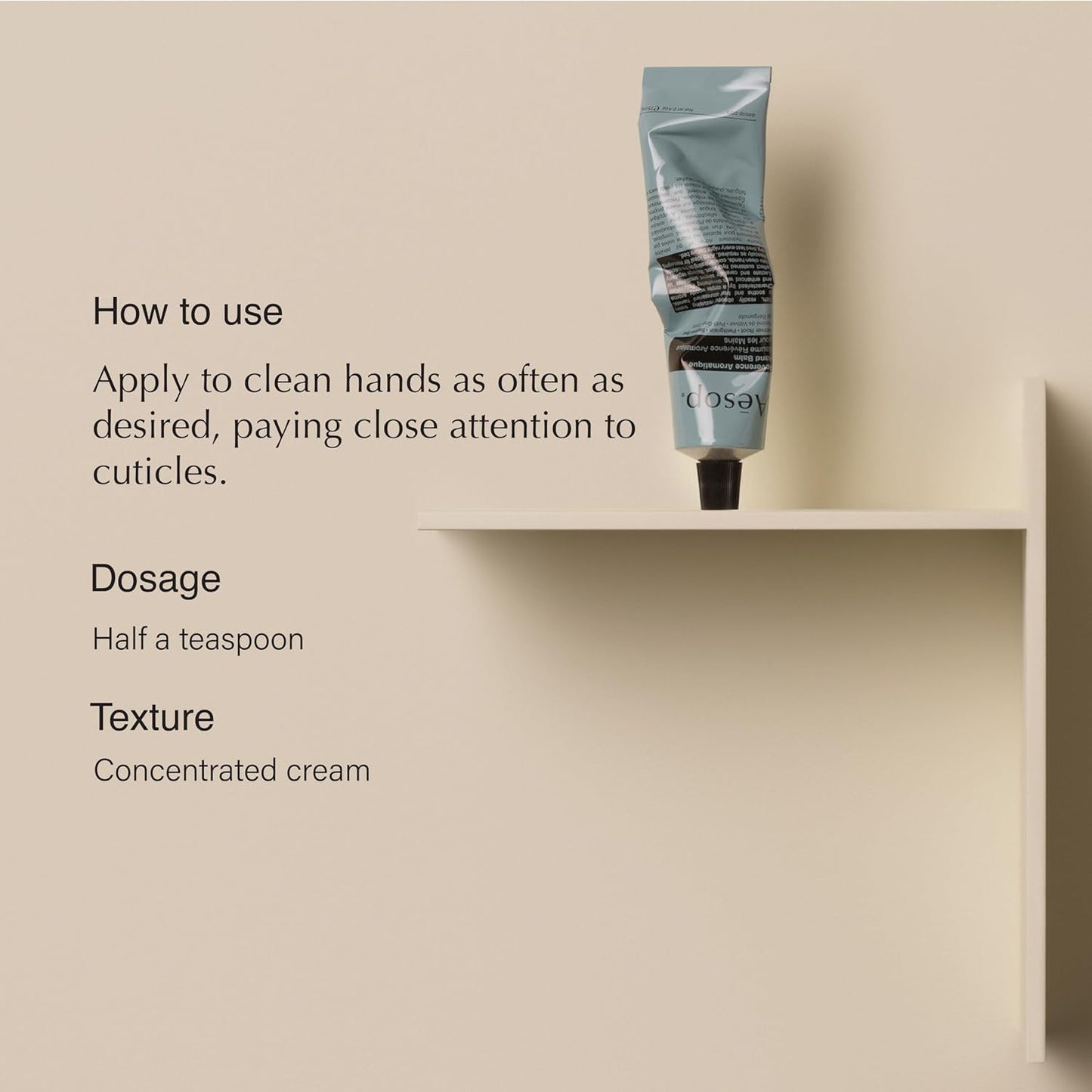 Aesop Reverence Aromatique Travel Size Hand Balm | Lotion that Gently Exfoliates Dry Hands + Nourishes with Macadamia Seed Oil and Shea Butter | 2.4 oz / 75 mL