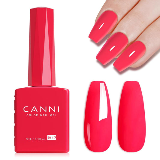 CANNI Pink Gel Polish - Hot Pink Color, 1Pcs U V Gel, Gloss Soak Off For Salon & DIY French Nail Manicure | alldaygood beauty