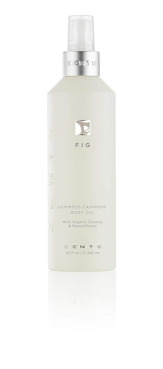 Zents Luminous Cashmere Body Oil (Fig Fragrance) | Moisturizing Body Oil with Vitamin E & Organic Coconut Oil | Softens & Smooths Skin | 8 fl oz | alldaygood beauty