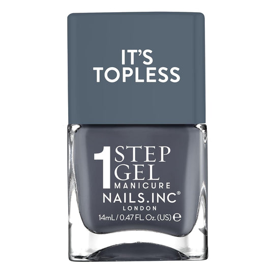 Nails Inc It's Topless Gel-Like Nail Polish, 4-in-1 Base Coat, Treatment, Color & Top Coat, Long Lasting, Strong, Chip Free Nails, Glossy Salon Quality Manicure, Air Dry Nail Polish, Emily, 0.47 Fl Oz | alldaygood beauty