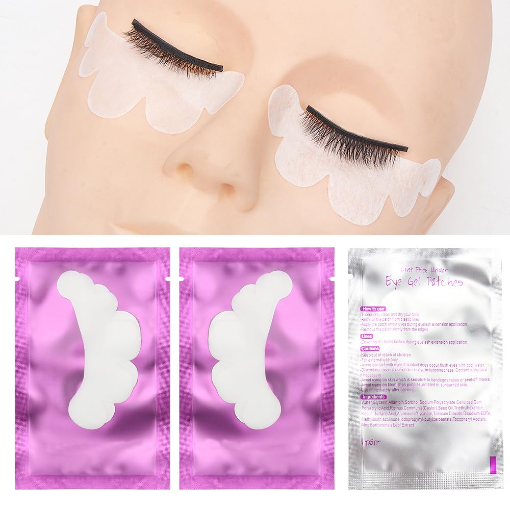 100 Pair Cloud Shape Eye Under Gel Pads Eyelash Extensions Patches,Lash Extension Lint Free Under Hydrogel Eye Mask Pads Beauty Tools (Purple)