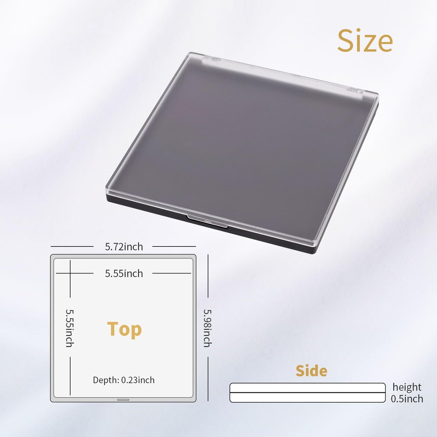 AJLTPA Magnetic Makeup Palette with Frosted Clear Top, Empty Eyeshadow Palettes depots Travel Storage Box with 40Pcs Adhesive Metal Stickers for DIY Cosmetics Powder (Large - 5.72" x 5.98")