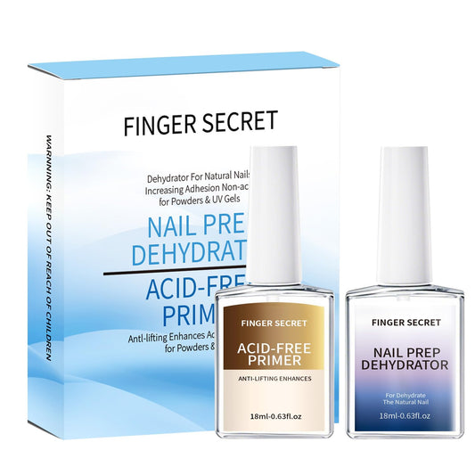 FINGER SECRET Nail Dehydrator and Primer, Professional Natural Nail Prep Dehydrate and Acid-Free Primer,Quick Dry Gel x Bonder Primer Gel Nail Polish Primer for Acrylic Tips Bond Aid Press Nails | alldaygood beauty