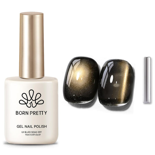 Born Pretty Cat Magnetic Eye Gel Nail Polish,Brown Jelly Glass Magnetic Gel Polish, Crow Glitter Soak Off Nail Art Salon Manicure Home Gift 15ml | alldaygood beauty
