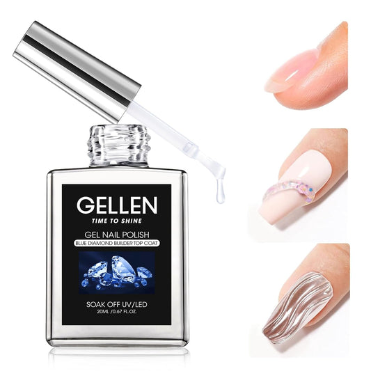 GELLEN 4 in 1 Builder Gel & Top Coat in a Bottle, 20ml Upgraded Formula Nail Gel for Nail Apex, Glossy Top Coat, 3D Nail Arts & Chrome Nails, Home Salon Manicure Gift for Women Girls | alldaygood beauty