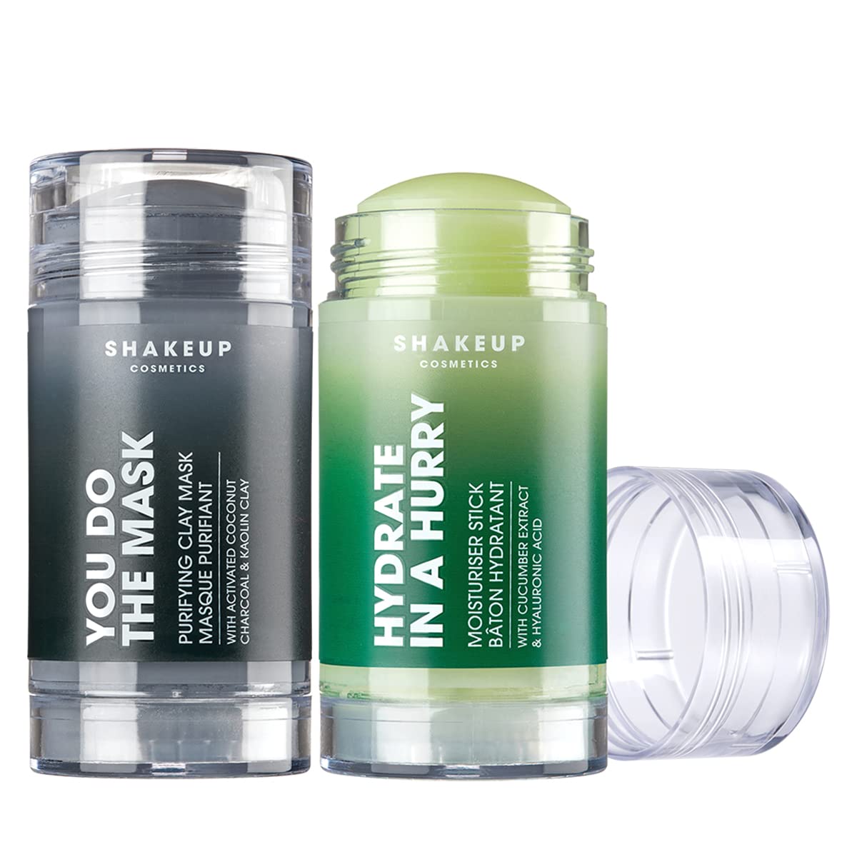 Shakeup - Skin Stix Duo, Mens Skincare Gift Set, Moisturiser Stick + Charcoal Mask Stick, Hydrates and Nourishes Skin, 2 x 35gr