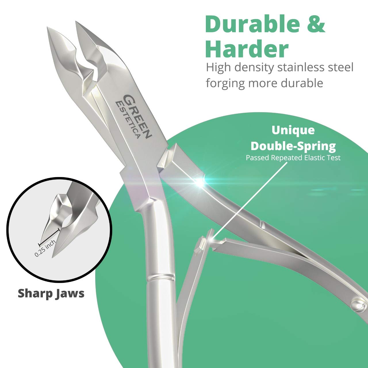 Professional Cuticle Trimmer Nail Cuticle Cutter Stainless Steel Cuticle Nippers with Sharp Blades of Cuticle Remover Clippers Manicure Tools Double Spring for Nail Care Pedicure Nail Tools (Silver)
