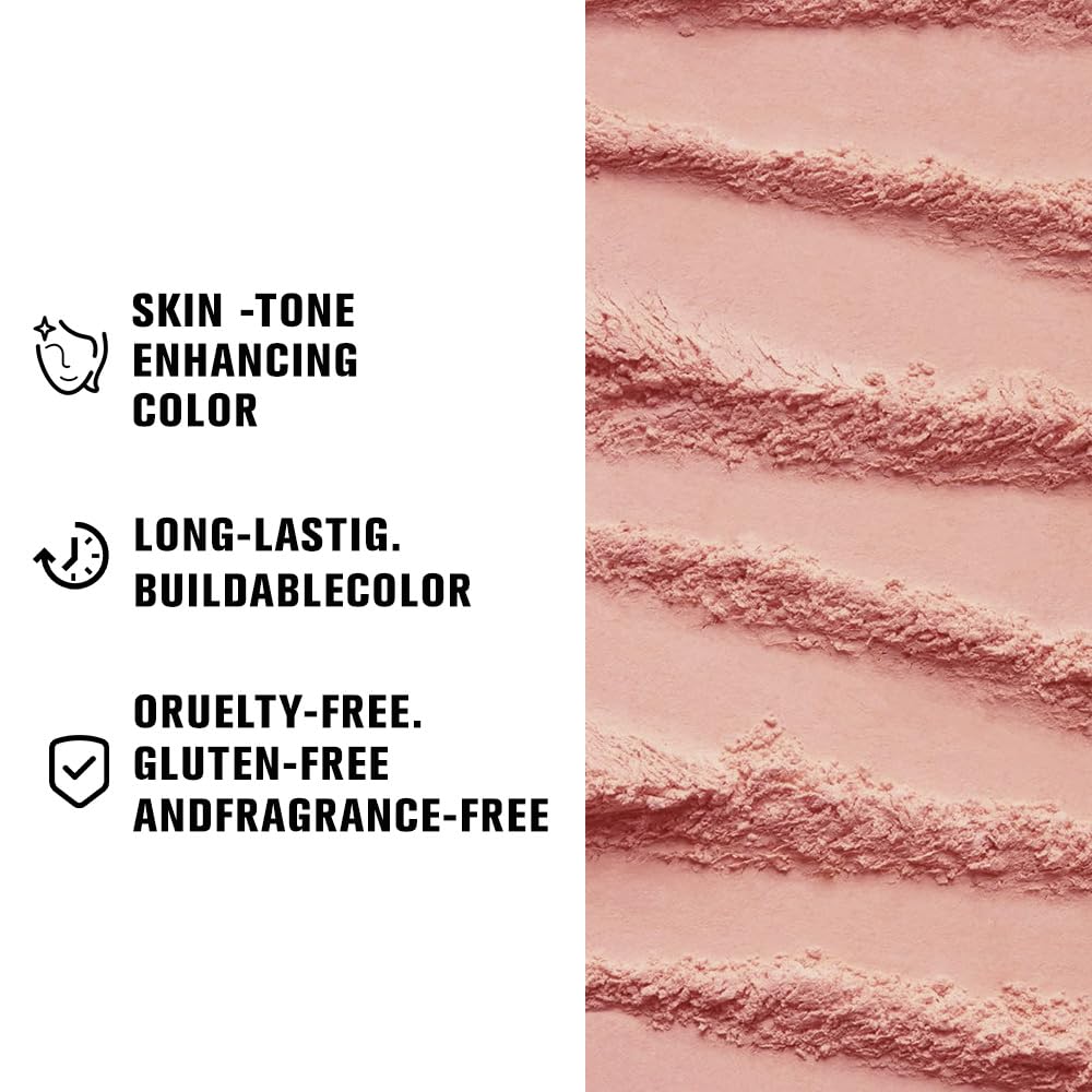 AMY'S DIARY Matte Eyeshadow, Nude Pink Eyeshadow, Ultra-fine Lightweight Powder, Multiuse Blendable Eye shadow and Blush Makeup, Daily Matte Warm Tone Eyes Makeup, Half Pink (03#)