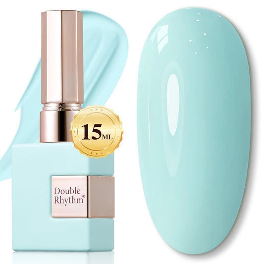 Double Rhythm Translucent Gel Polish Sheer Neutral Natural Light Milky Same Color Same Bottle 15ML Jelly UV Nail Polish Nail Art DIY at Home (Pale Blue-A1031) | alldaygood beauty