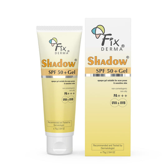 Fixderma Shadow SPF 50+ Gel Sunscreen for Face | Titanium Dioxide & Zinc | Broad Spectrum UVA and UVB Protection | Water Resistant, Lightweight Sunscreen - 2.64 Oz | alldaygood beauty