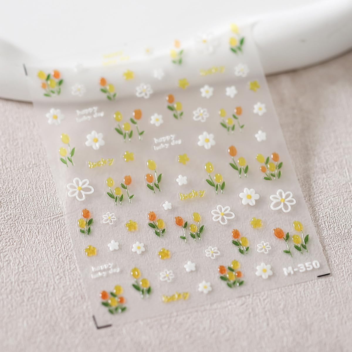 Flower Nail Stickers Floral Nail Art Spring Daisy Nail Decals Cute Jelly Stickers for Nails Designs Self Adhesive Nail Art Supplies & Decorations for Women Girls 1 Sheet