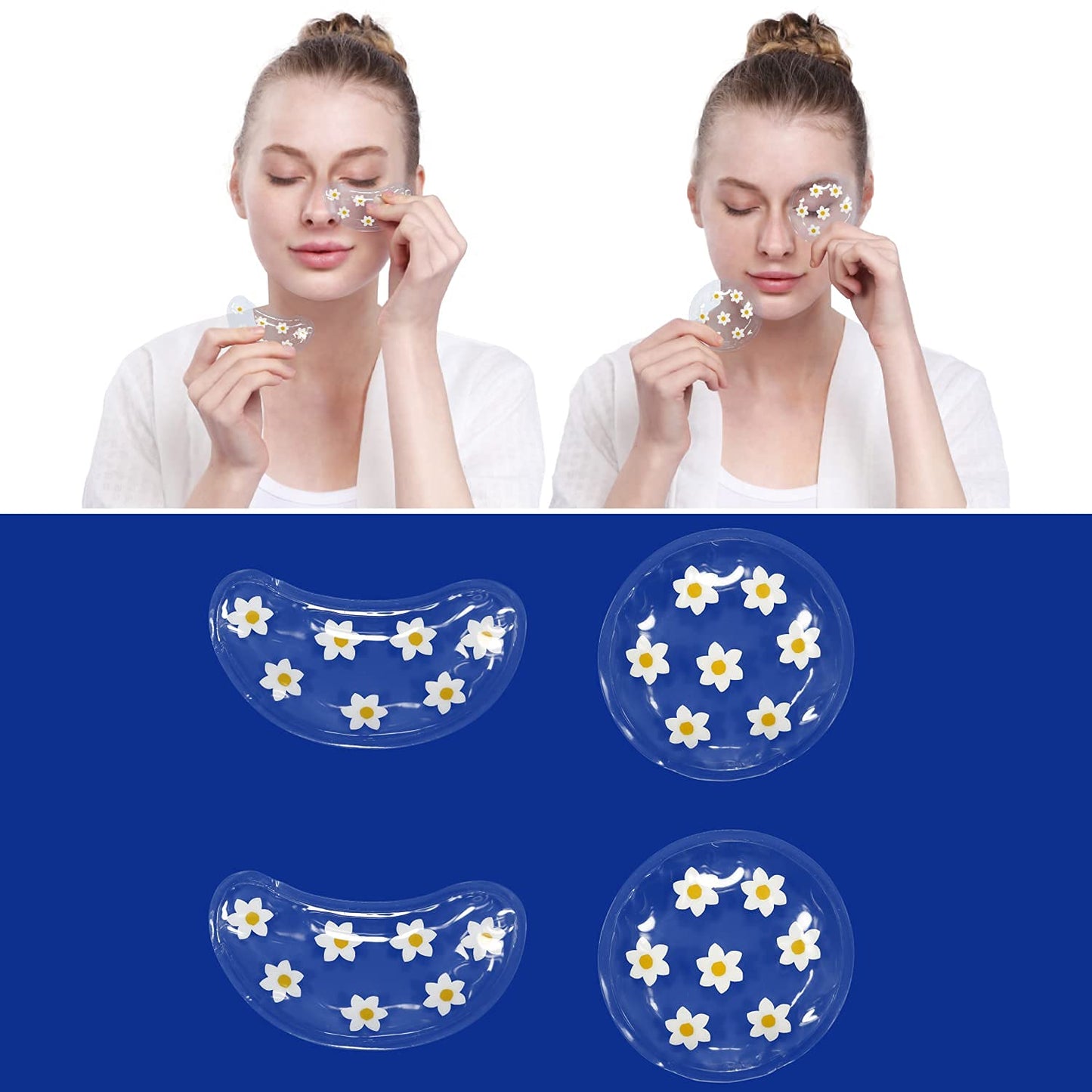 Gel Ice Pack Reusable Cooling Under Eye Pads and Patches, Hot Cold Treatment Pack for Redness,Pain Relief and Eye Relax