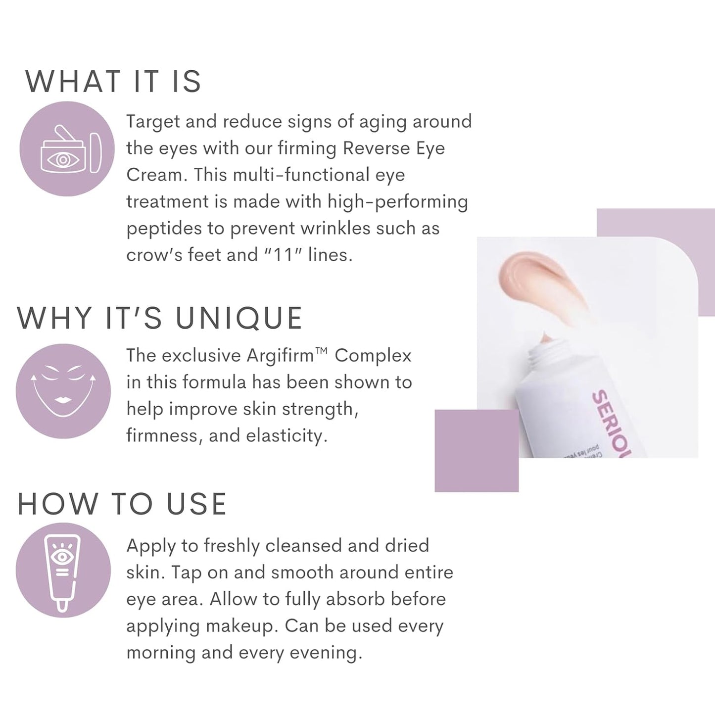 Serious Skincare - Reverse Lift Eye Cream Moisturizer with Peptides, Bladderwrack Seaweed - Skin Firming and Lifting Wrinkle Formula - Women, Men - Temporarily Lift & Firm Eye Area - 1 oz.