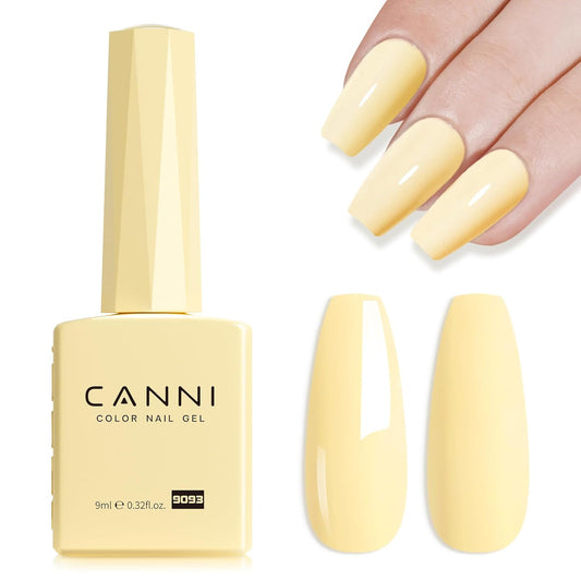 CANNI Pastel Yellow Nail Gel Polish, 1Pcs Butter Yellow High Gloss Soak Off UV Nail Polish Gel French Manicure Salon DIY | alldaygood beauty