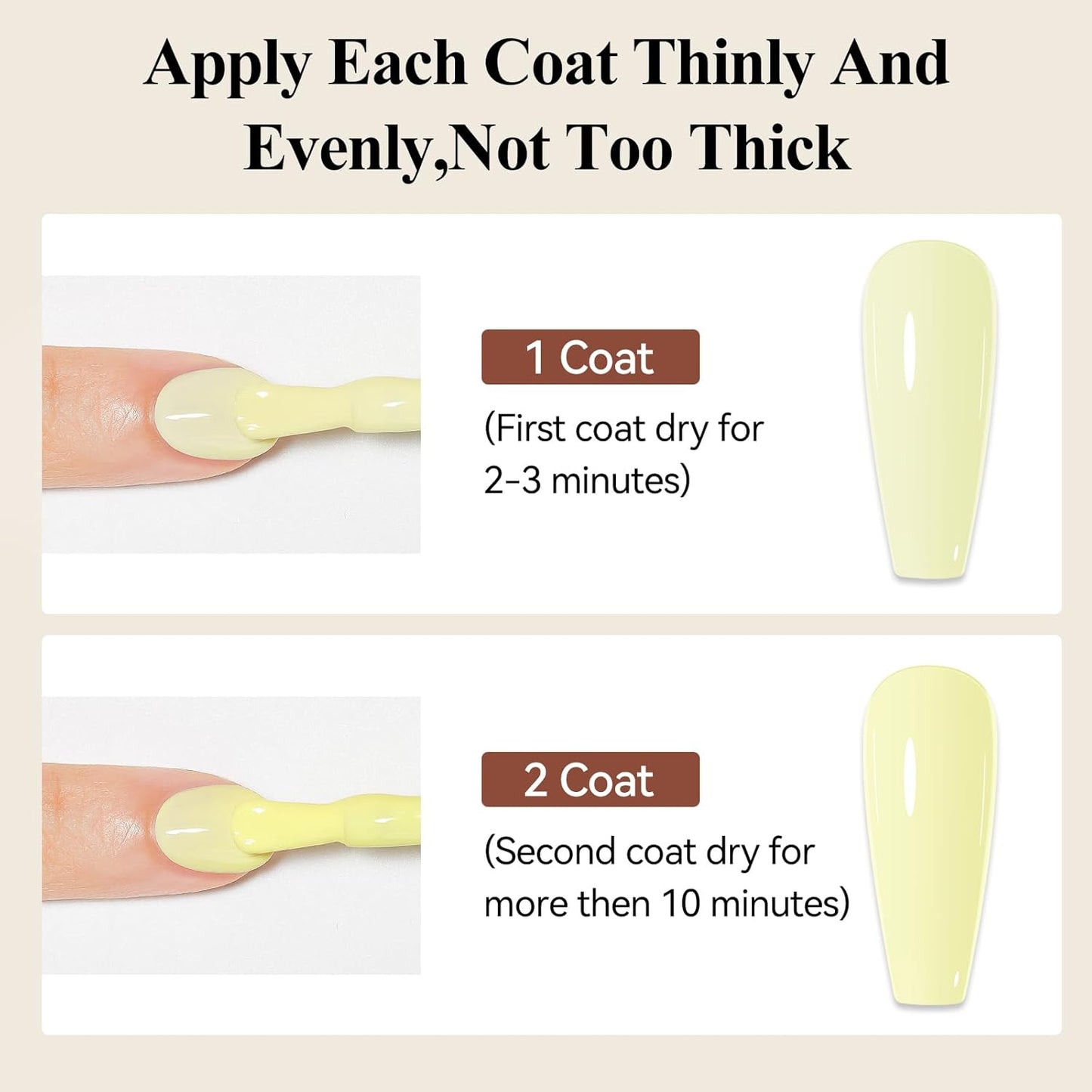 Yellow Nail Polish Quick Dry Pastel Nail Lacquer Sheer Color, Light Yellow Regular Fast Dry Fingernail Polish Bulk Non Gel Long-Lasting DIY Salon Gift For Women