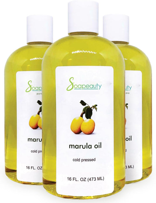 Soapeauty Marula Oil 100% Pure & Natural, Cold Pressed, Rich in Vitamin E & Omega Fatty Acids | Best for Skin, Hair, Face, Nails, and Soap Making | 48 fl oz (3 * 16 fl oz) | alldaygood beauty