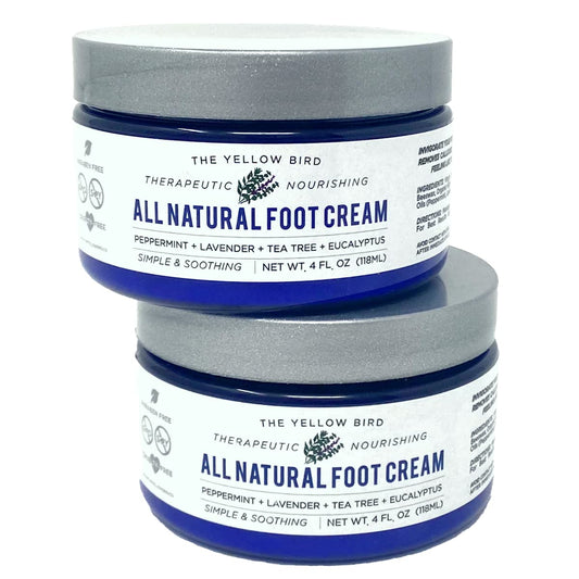 Yellow Bird Foot Cream 2 Pack Bundle - Natural Dry & Itchy Feet Repair Balm. Foot Moisturizer with Organic Ingredients and Essential Oils | alldaygood beauty