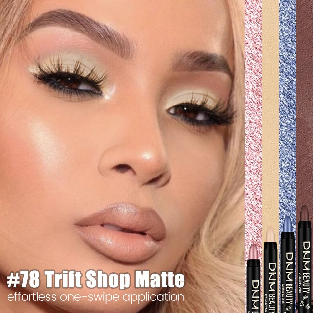 Kaely Cream Eye Shadow Sticks, Trift Shop Matte Eyeliner Pencil Eyeshadow Palette Makeup, Eye Highlighter Brightener Stick for Older Women Waterproof Pigmented, sombras para ojos, New-78