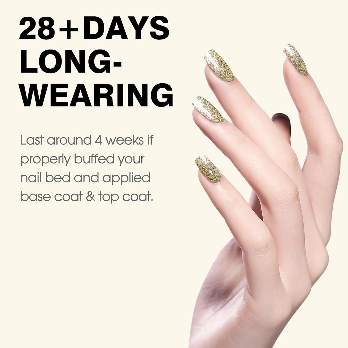 CANNI Gold Glitter Gel Polish – 9ML Chunky Sparkly Soak-Off UV/LED Nail Gel, Golden Flakes Finish for DIY Manicure, French Tips, or Salon Use