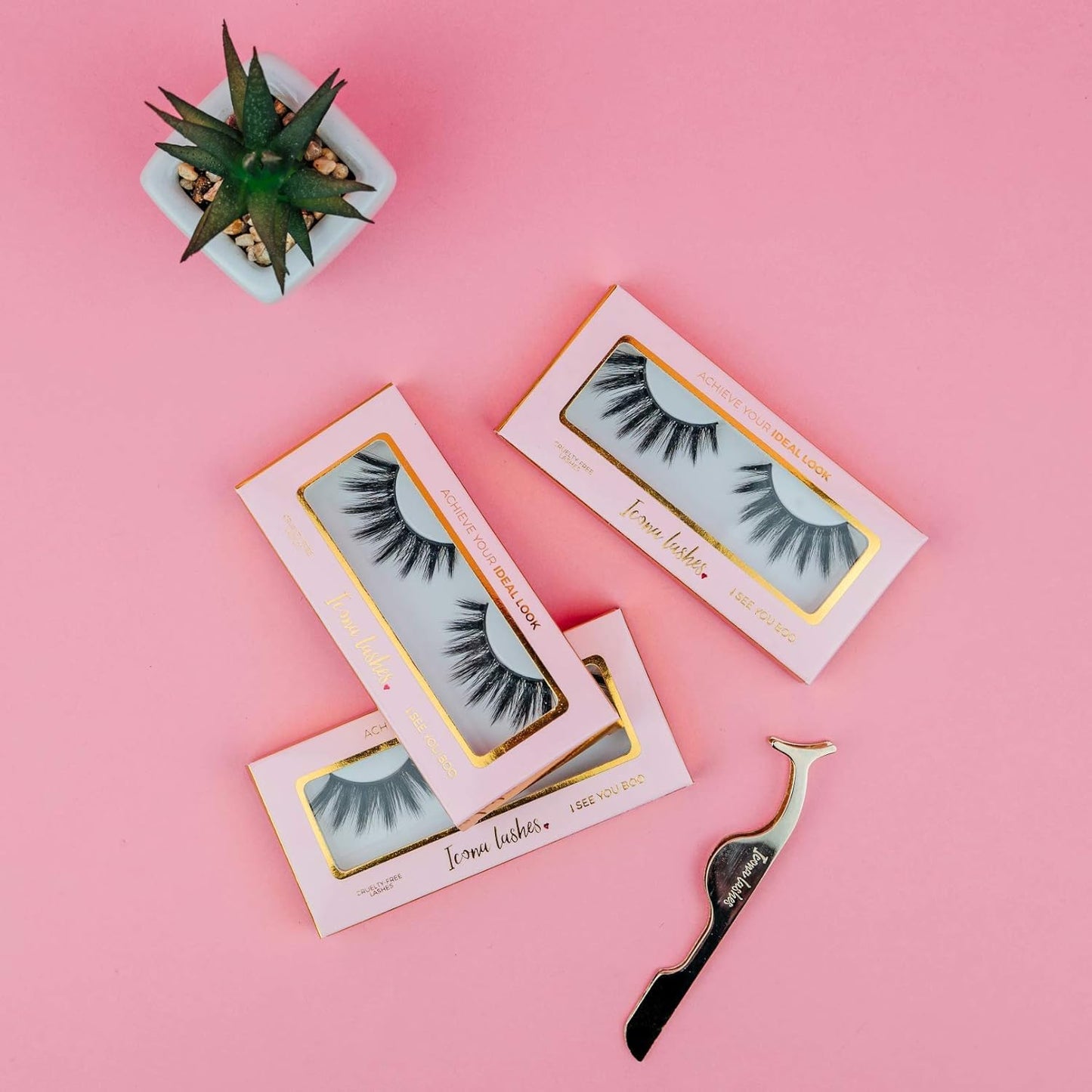 Eyelash Applicator for False Eyelashes & Lash Extensions || 24K Gold Plated Stainless Steel with Contoured Tip for Precise Application & Ergonomic Handle for Comfortable Grip