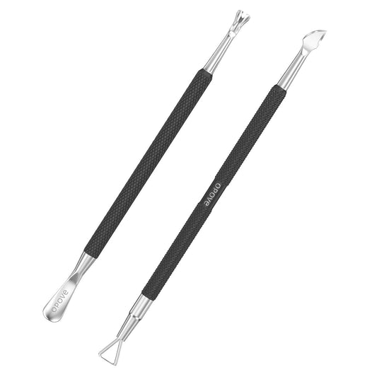 Cuticle Pusher Nail Polish Remover Stainless Steel Manicure Tool Set Gel Nail Polish Peeler Scraper Nail Cleaner Pedicure Kit for Fingernail and Toenail, opove P1, Matter Black… | alldaygood beauty