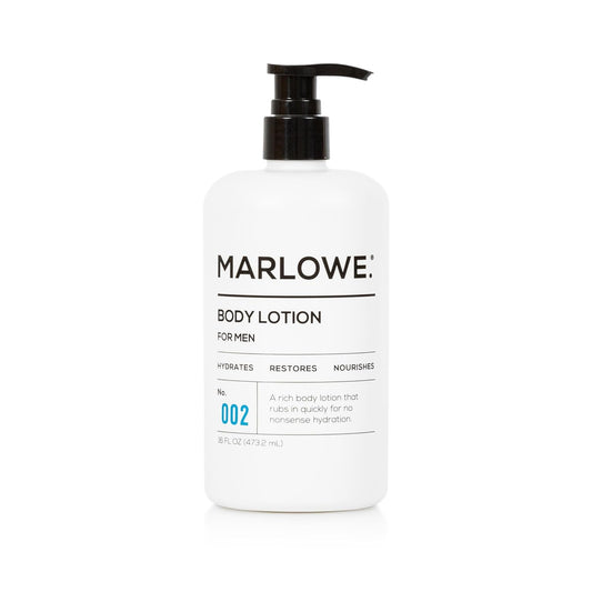 MARLOWE. No. 002 Body Lotion 15 oz Pump, Original, Revitalizing Dry Skin Lotion with Aloe Vera & Amino Acids, Hydrates & Nourishes, Lightly Scented | alldaygood beauty
