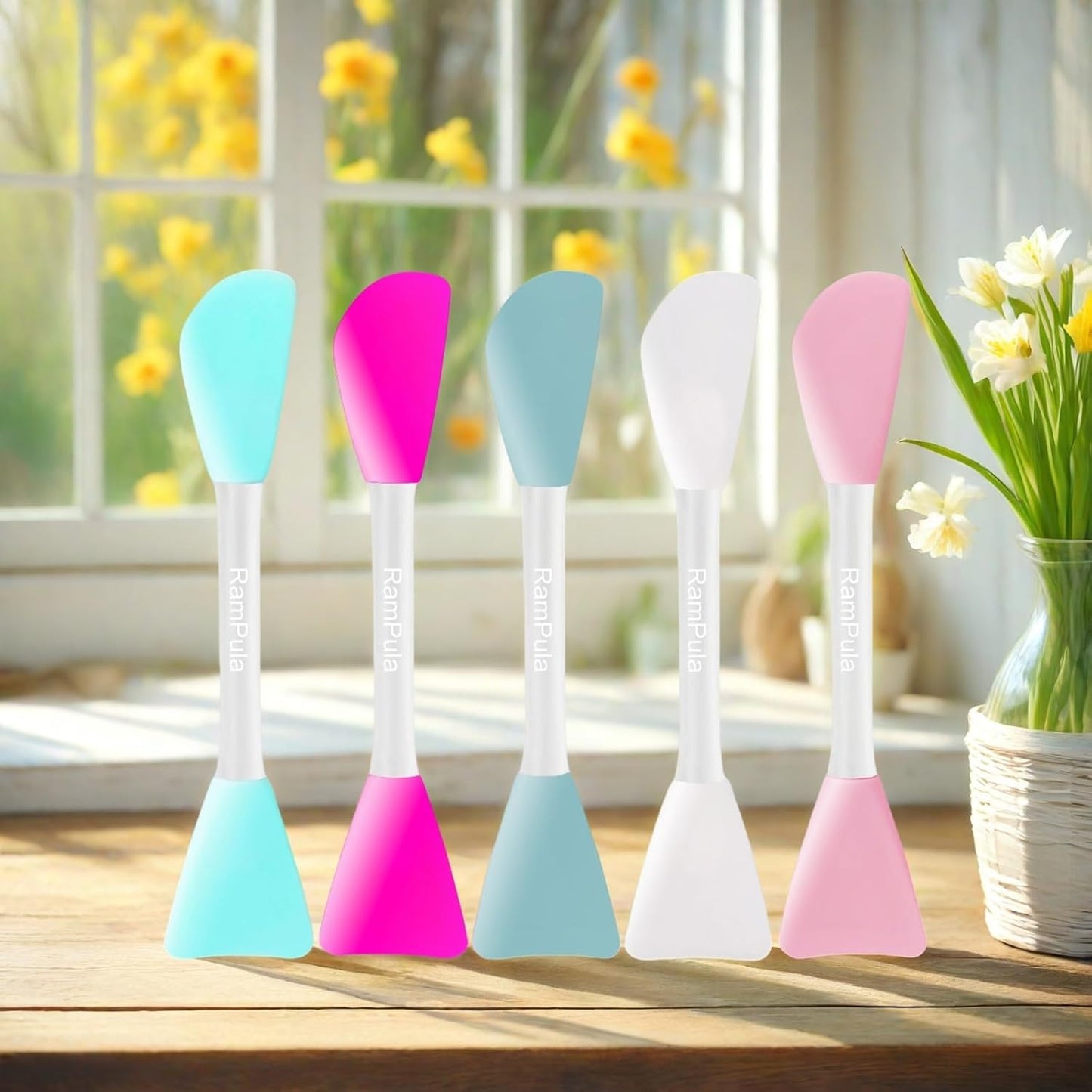 Mask Applicator Silicone Face Brush Face Mud Cream,Clay Mask,DIY,Modeling Mask Brushes DIY Mud Mixing Spatula Double-end Handheld Scoop Skin Care Make up Foundation Gel Cosmetic Tool