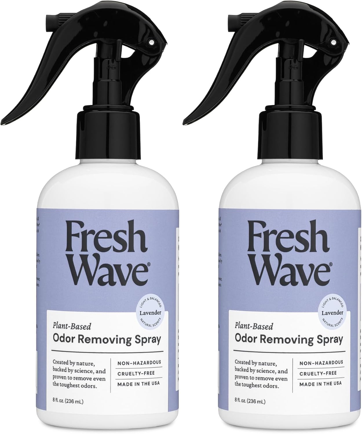 Fresh Wave Lavender Scent Odor Removing Spray, 8 fl. oz. | Pack of 2 | Odor Absorber for Home, Furniture, Fabrics & Trash | Safer Odor Relief