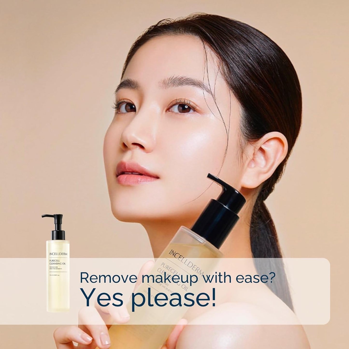 Riman Incellderm Purecell Cleansing Oil | 4.9 fl oz | Gentle Makeup Remover and Hydrating Cleanser | Lightweight and Non-Comedogenic | Suitable for Various Skin Types | Plant-Based Formula