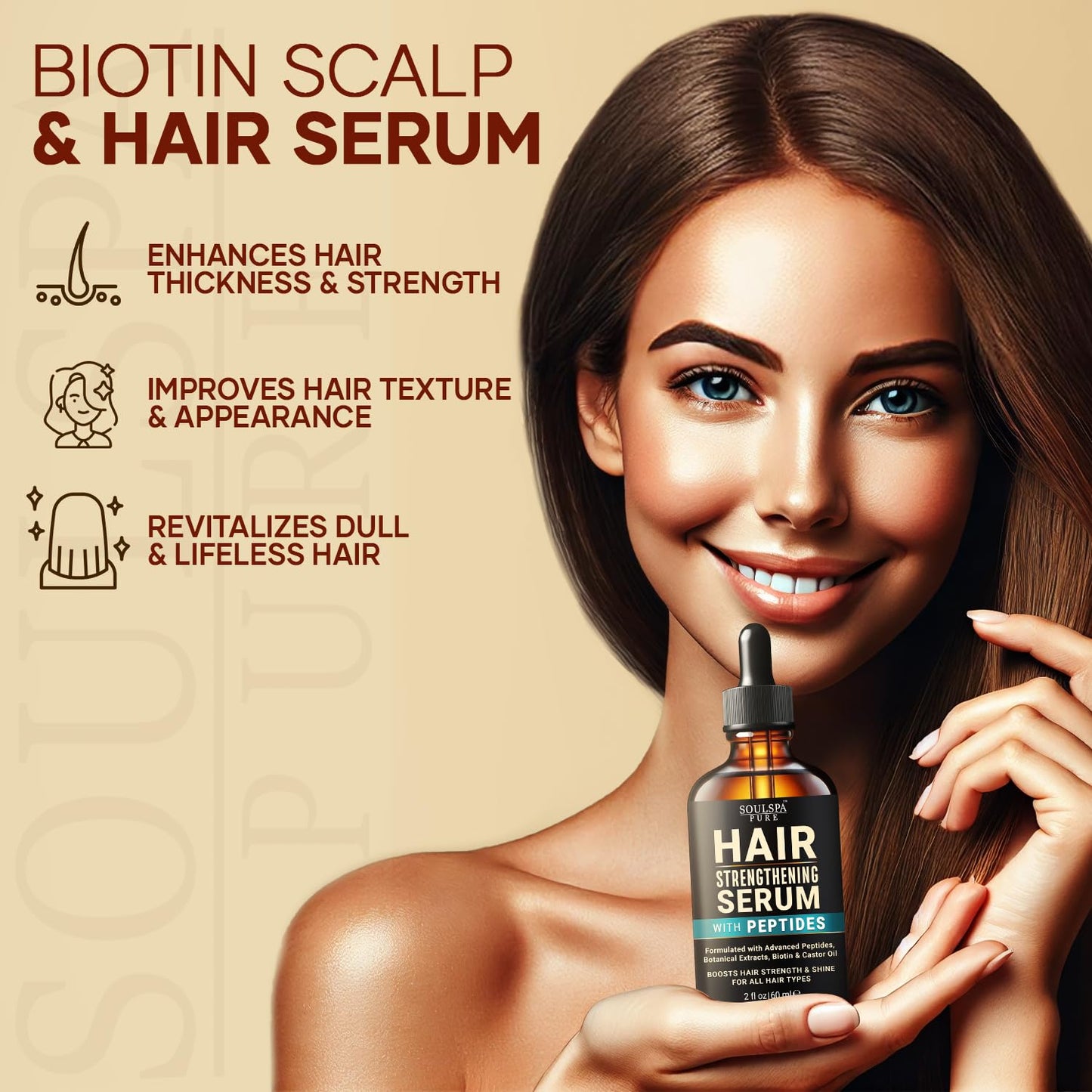 Hair Growth Serum for Women and Men - Advanced Peptide Hair Growth Oil - Revitalizing Treatment for Thinning Hair & Scalp Nourishment, Thickening Serum for All Hair Types - 2 fl oz