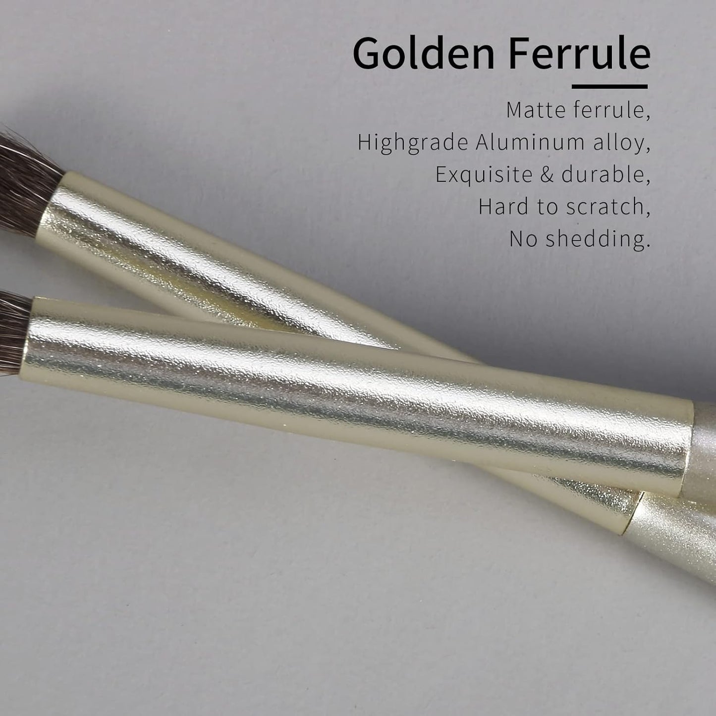 Natural Pony Hair Eye Shadow Brush, ENZO KEN Small Detail Eyeshadow Brush, Detailing Eye Shadow Brush, Mini Eye Smudge Brush, Corner Eyeshadow Brush, Eye Brushes, Eyeshadow Blending Brush. Gold, E204S