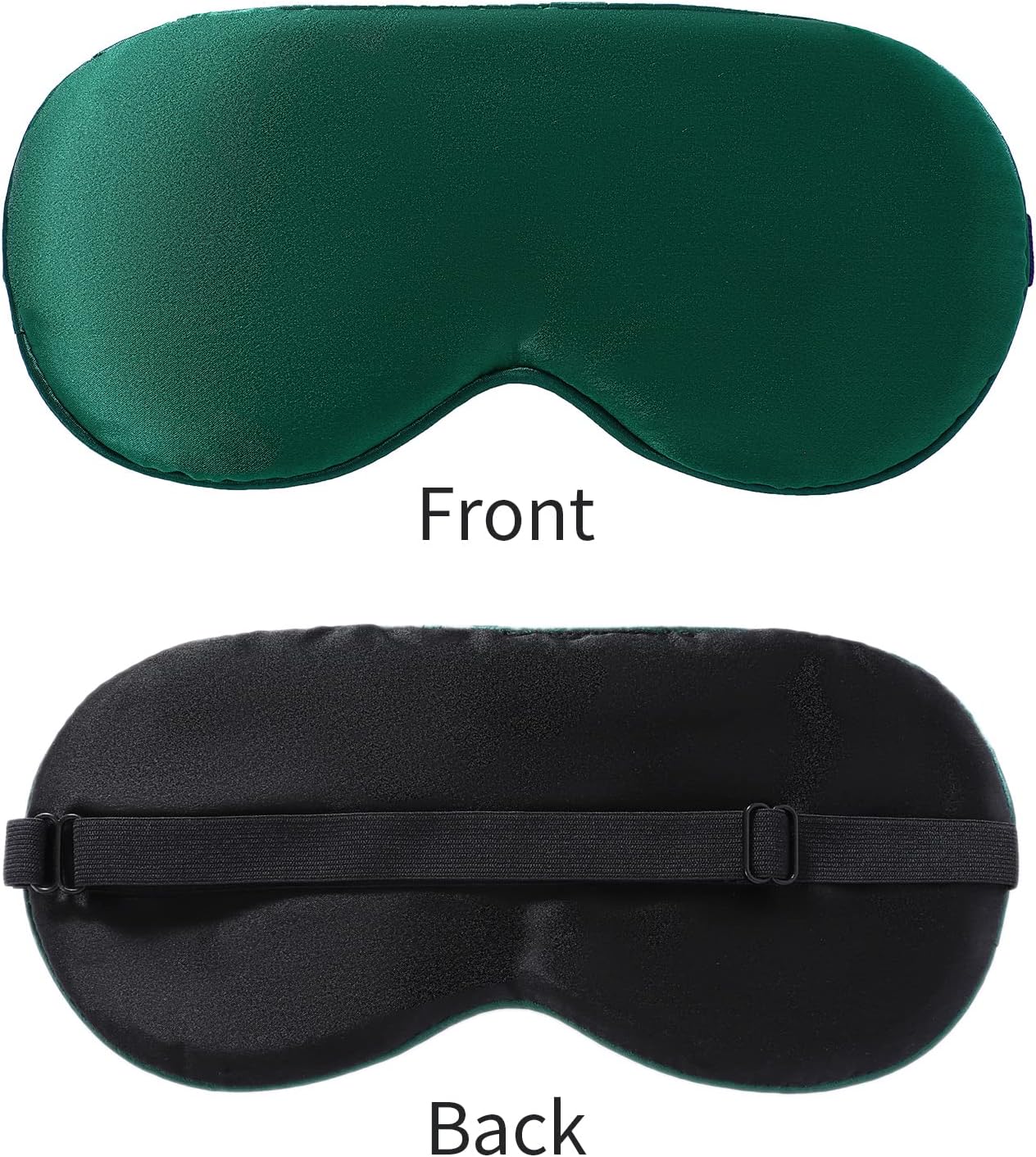 2-Pack 100% Real Natural Silk Eye Mask, Silk Sleeping Mask, Shade Puffy Eye Gift with Adjustable Straps, Sleep Eye Mask, SHJINJU Eye Mask Shade (Black and Dark Green)