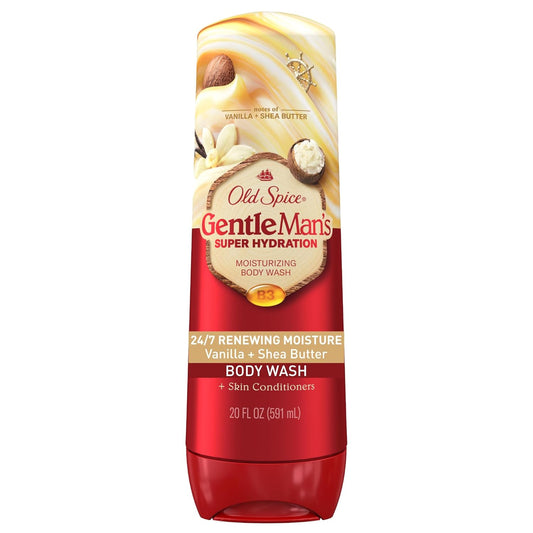 Old Spice Body Wash GentleMan’s Super Hydration for Men, 24/7 Renewing Moisture, Gentle on Skin with Skin Conditioners, Vanilla + Shea Butter Scent, 20 oz | alldaygood beauty