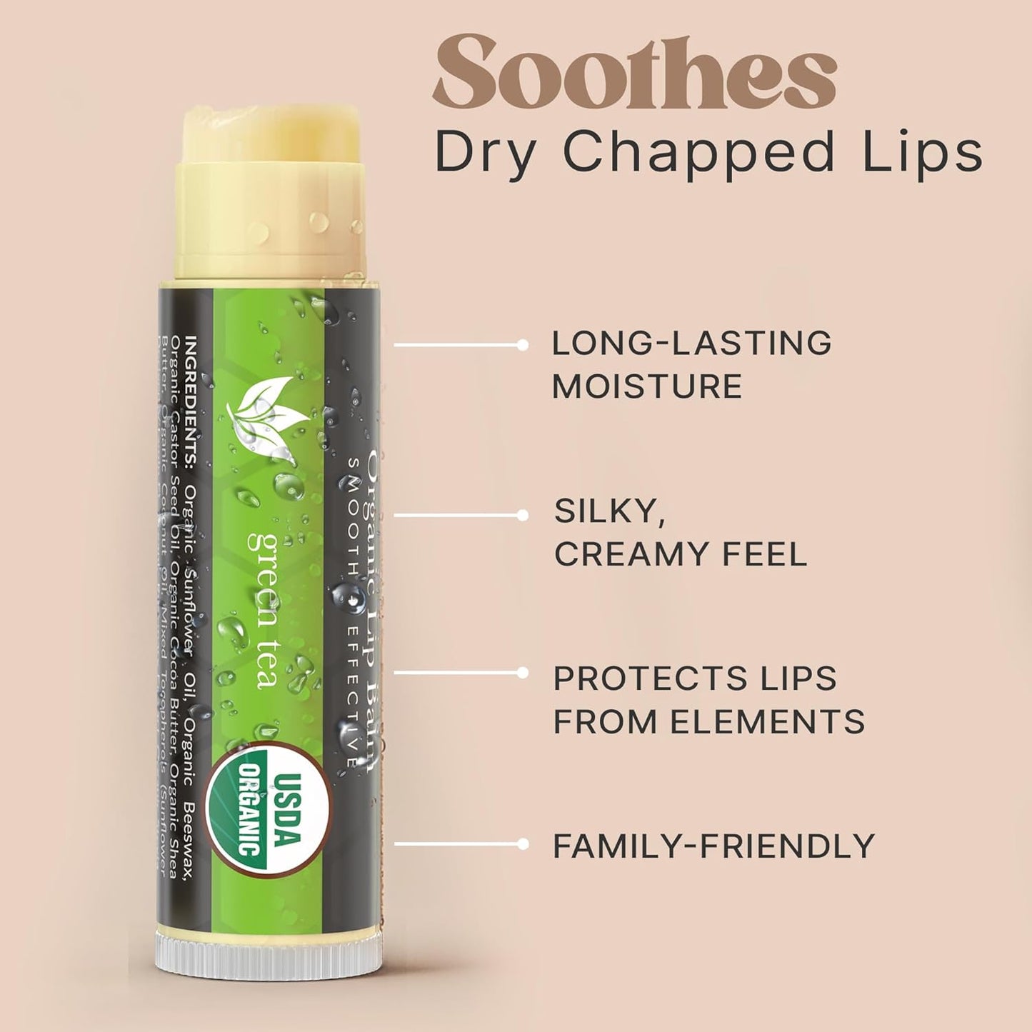 USDA Organic Lip Balm - USA Made with Natural Ingredients, 12 Pack Multi Flavor Lips Moisturizer, Moisturizing Lip Care, Beauty & Birthday Gifts, Moisturizer Chapstick Bulk Care for Dry Lips